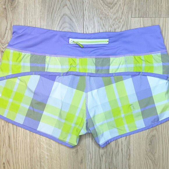 Lululemon Run Speed Short Plaid Pattern Sz6 DEFECT - Picture 5 of 16